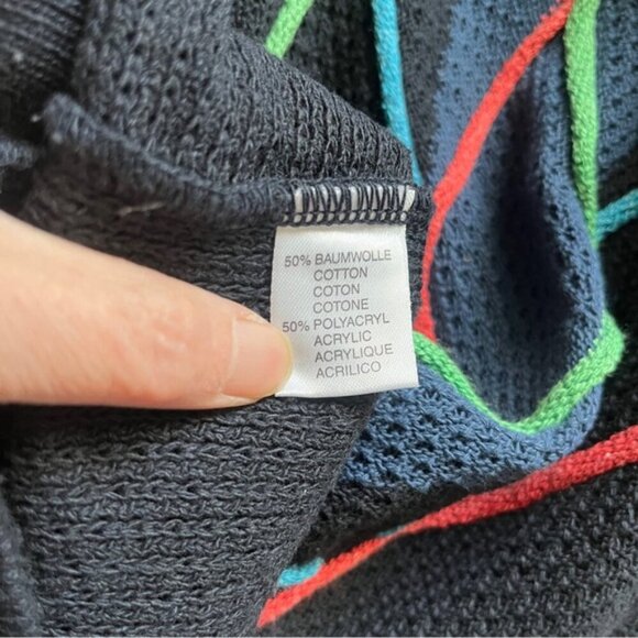 Vintage Di Bazzato 3D colourful roped textured cotton sweater Sz L - Picture 9 of 11